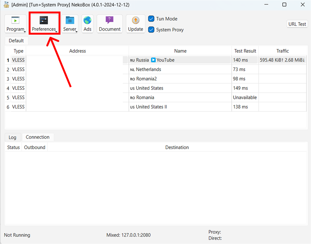 Nekoray Windows update subscription 1